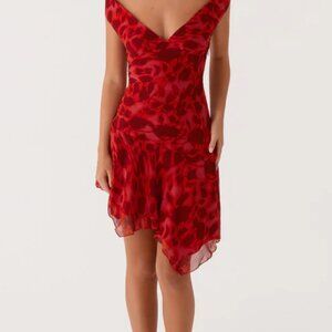 PepperMayo - Alma Mini Dress - Deep Red Floral